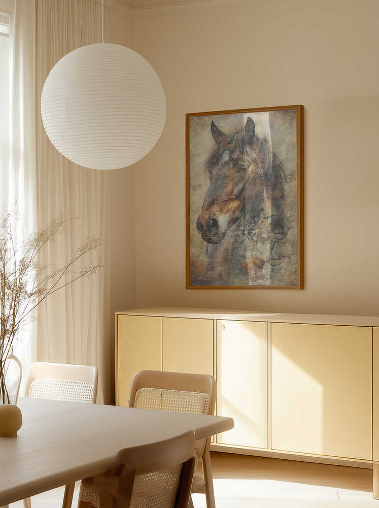 Hästillustration i vintagestil