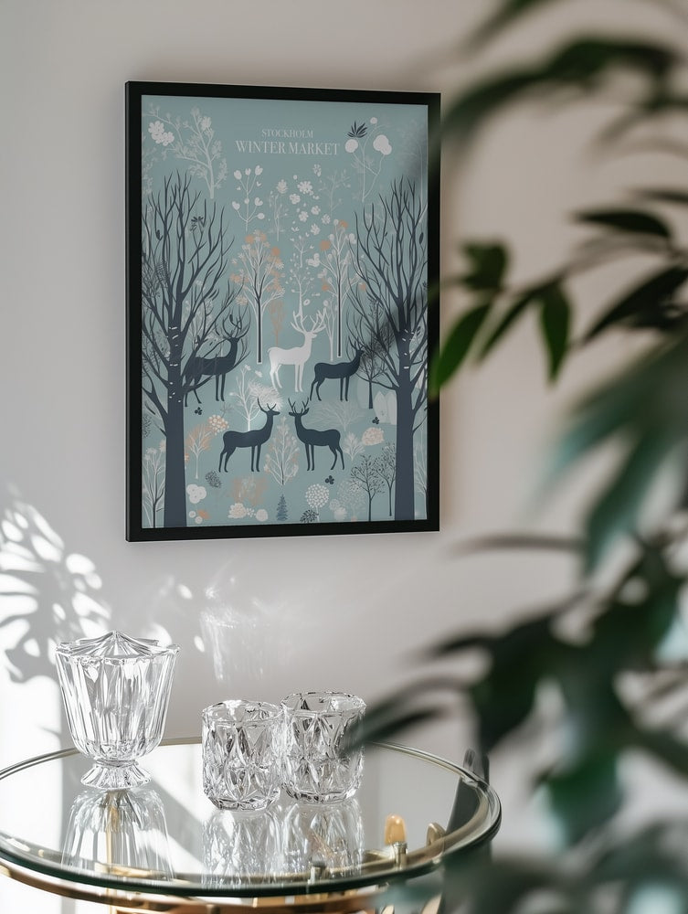 Winter Woodland Deer