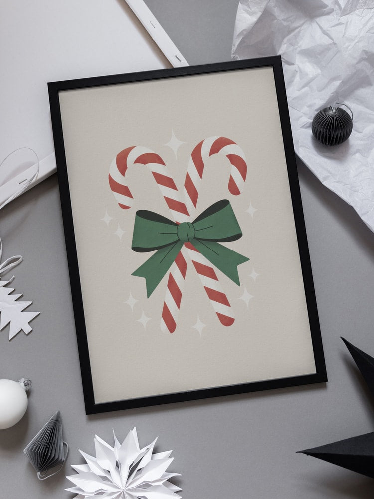 Candy Canes With Green Bow