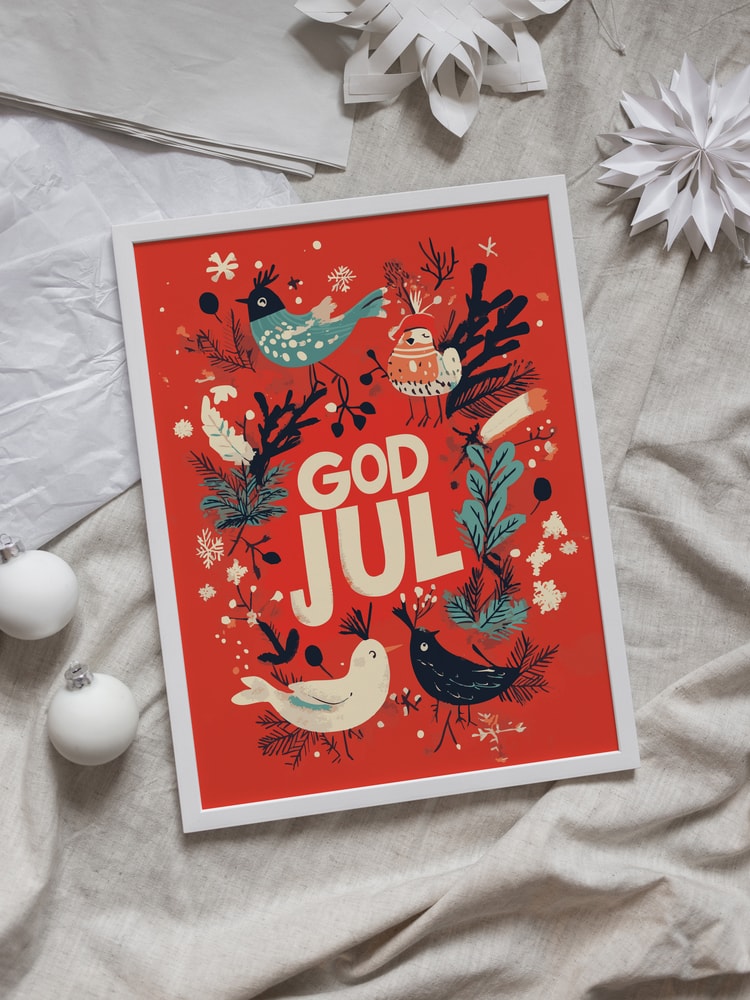 God Jul Festive Birds