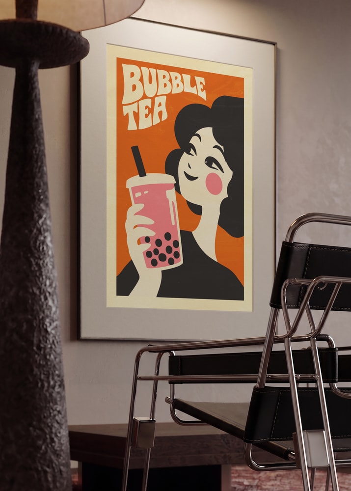 Smiling Bubble Tea Woman
