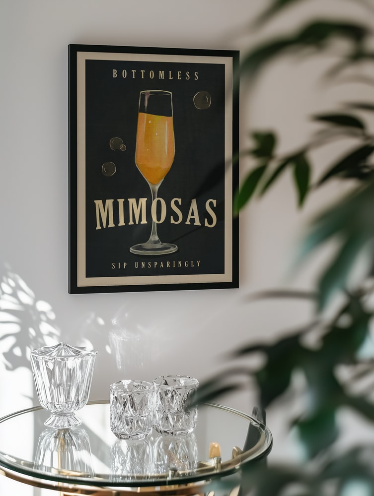 Bottomless Mimosas Art Deco Cocktail Bar Art