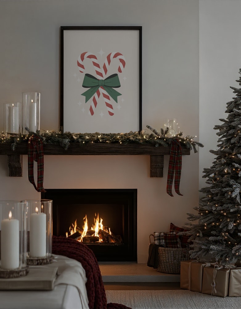 Candy Canes With Green Bow