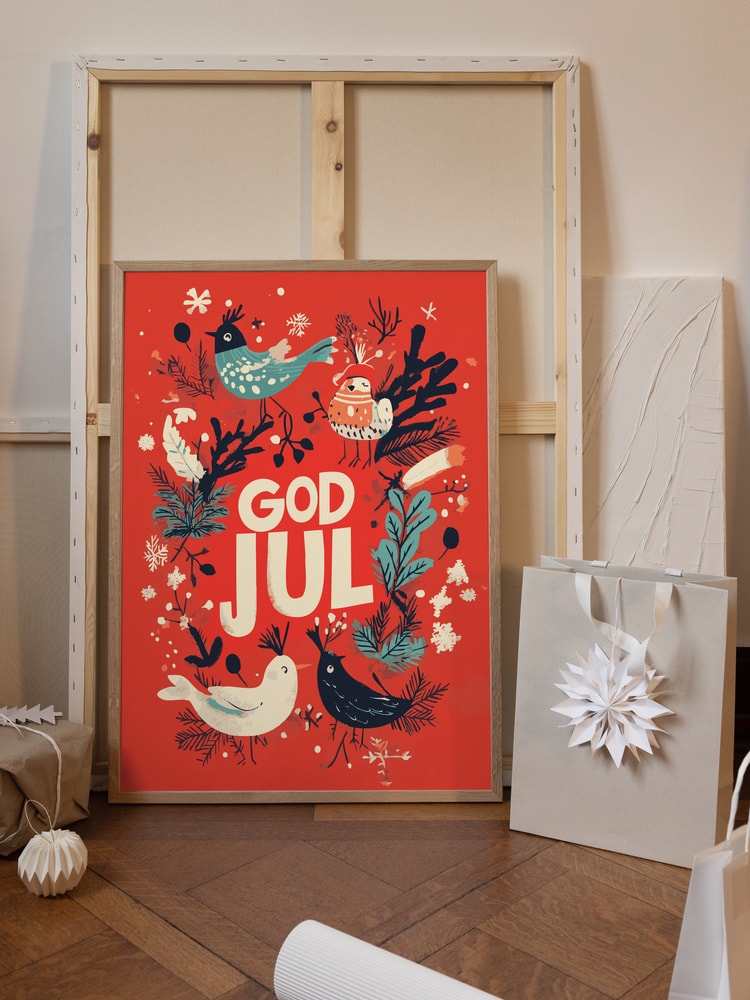 God Jul Festive Birds