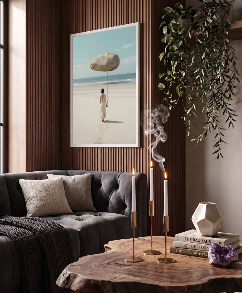 Serene Beach Floating Stone