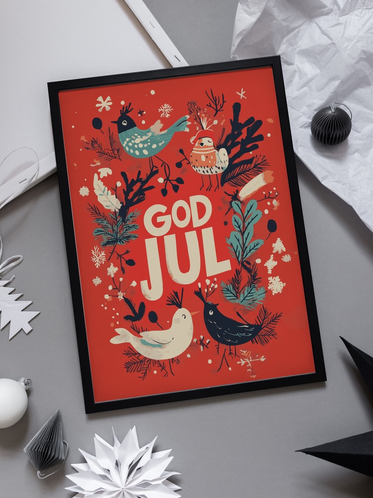 God Jul Festive Birds