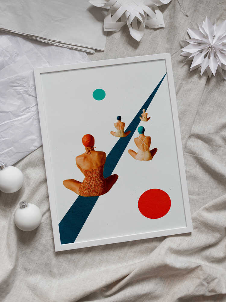 Vintage Bathers Geometric