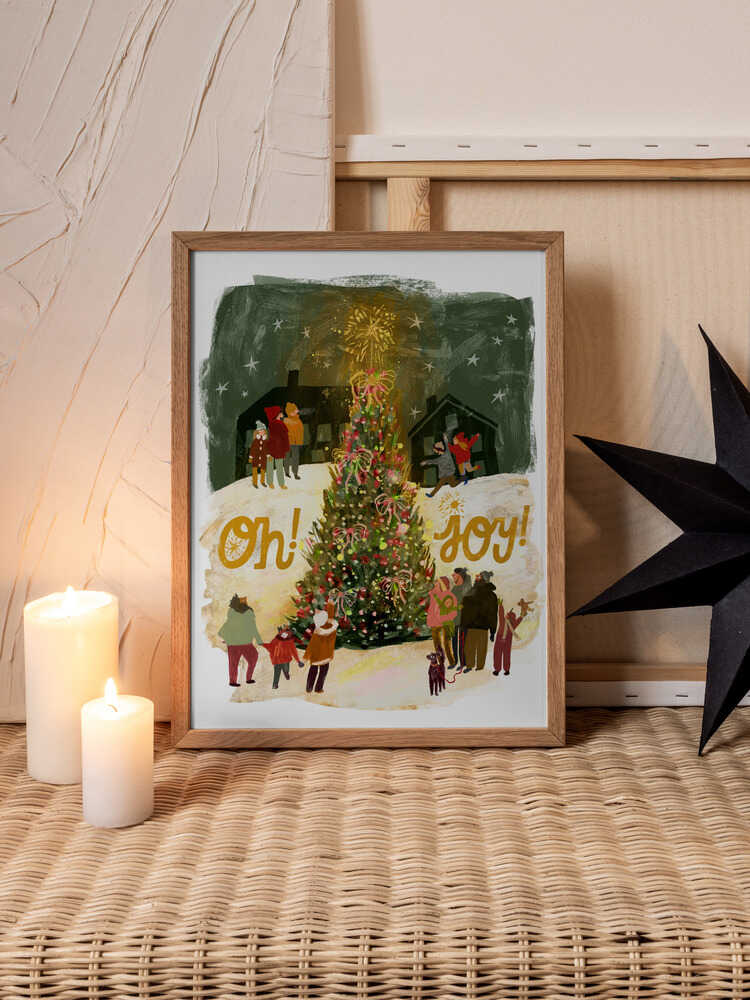Glädje vid julgranständningen