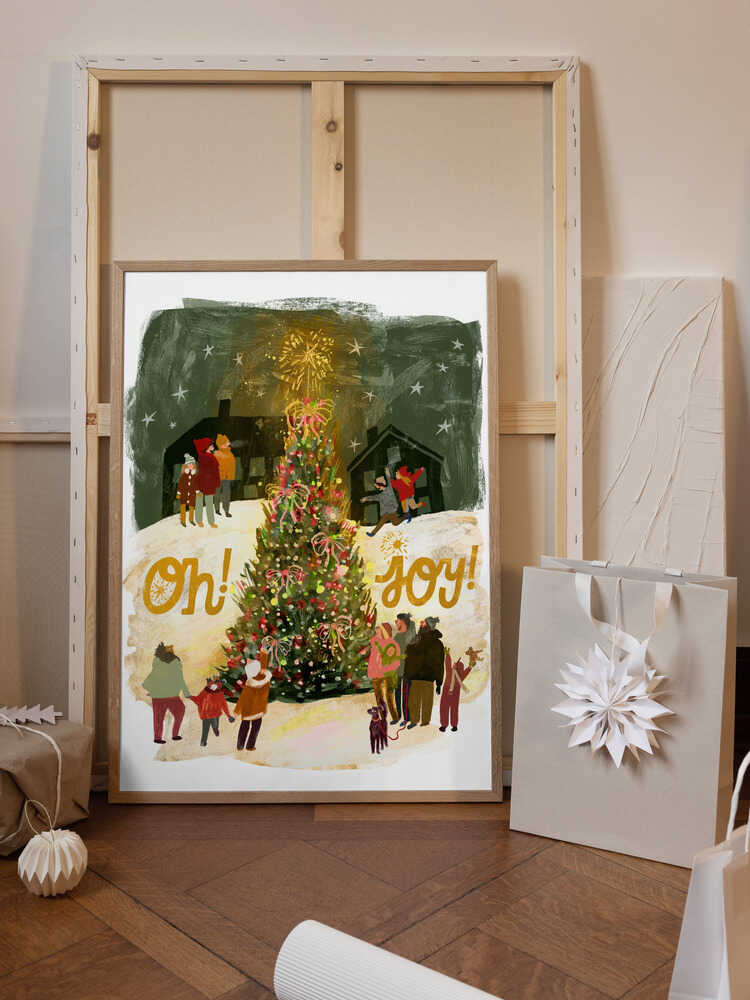 Glädje vid julgranständningen