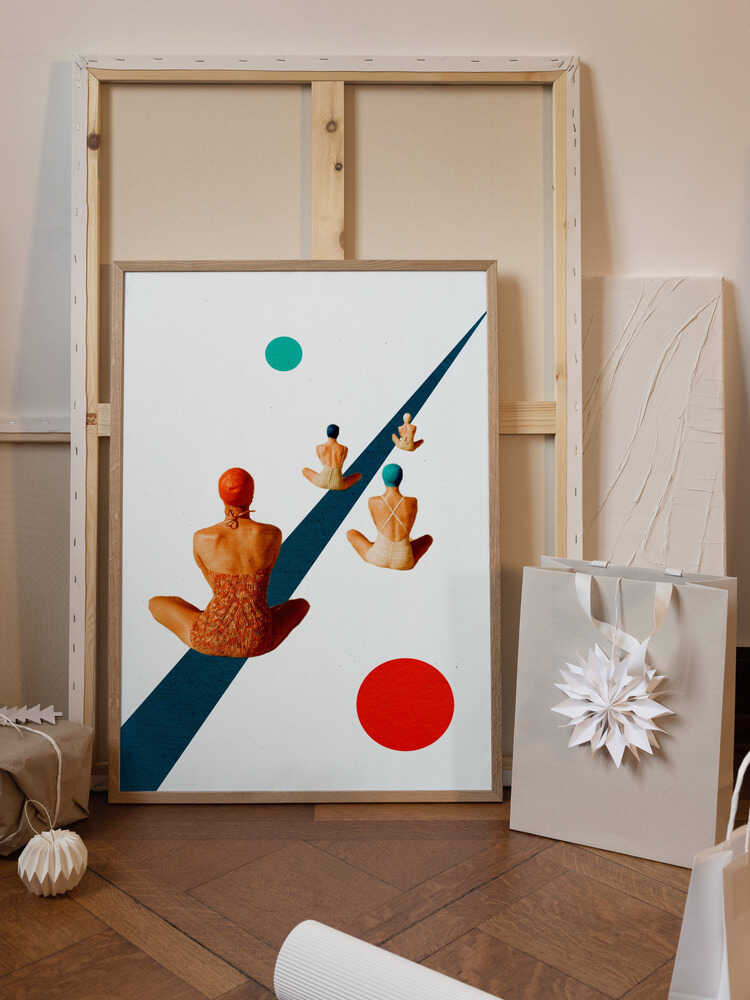 Vintage Bathers Geometric