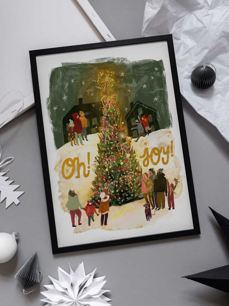 Glädje vid julgranständningen