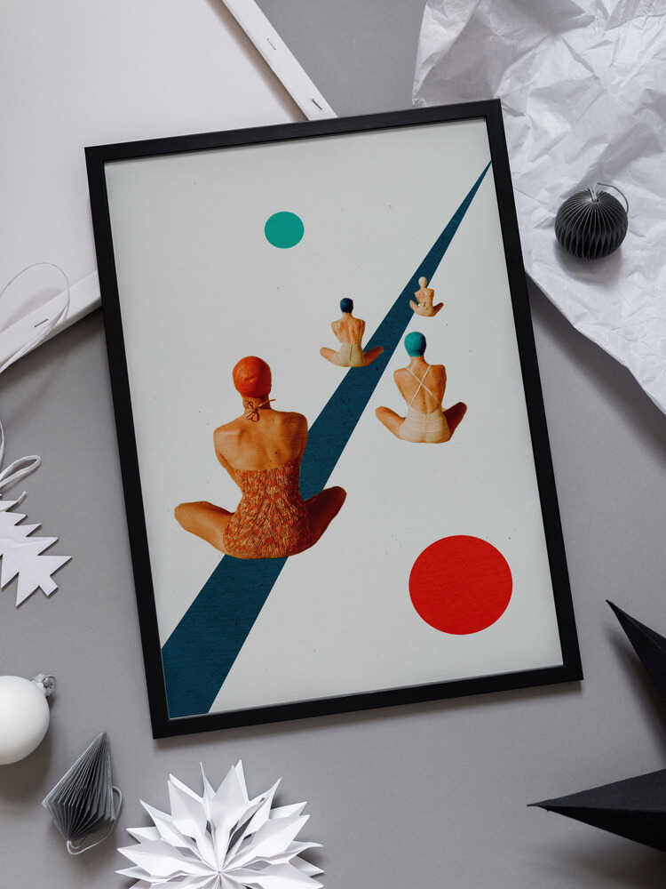 Vintage Bathers Geometric