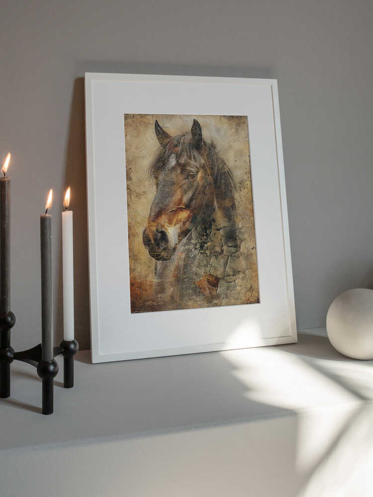 Hästillustration i vintagestil