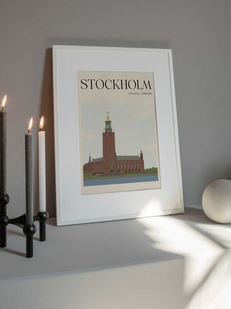 Stockholm City Hall Travel Poster