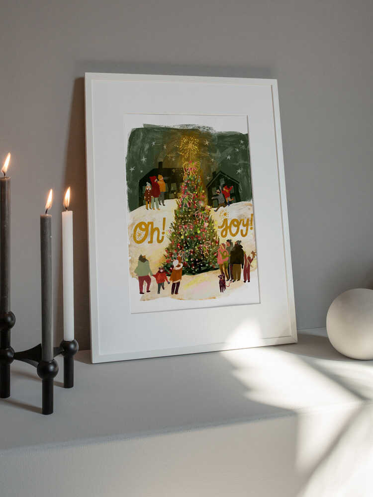 Glädje vid julgranständningen