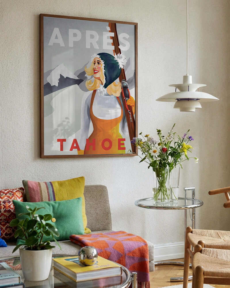 Apres Ski Lake Tahoe Vintage Pin Up Art