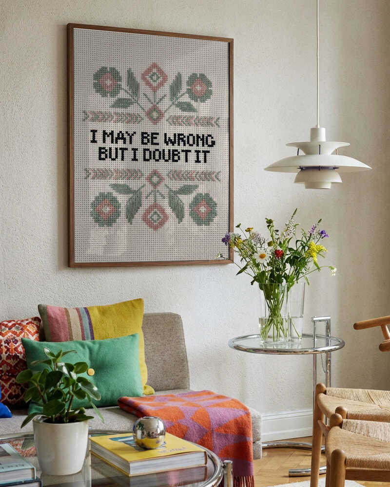 Witty Cross Stitch Quote