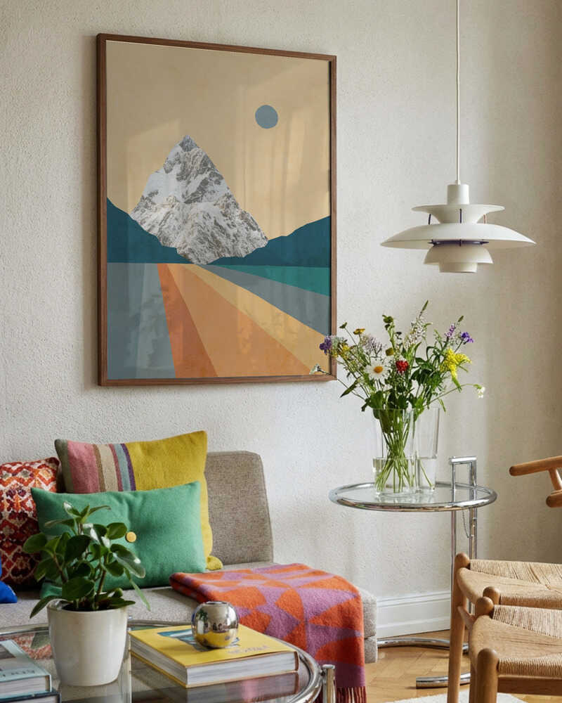 Geometric Mountain Sunset
