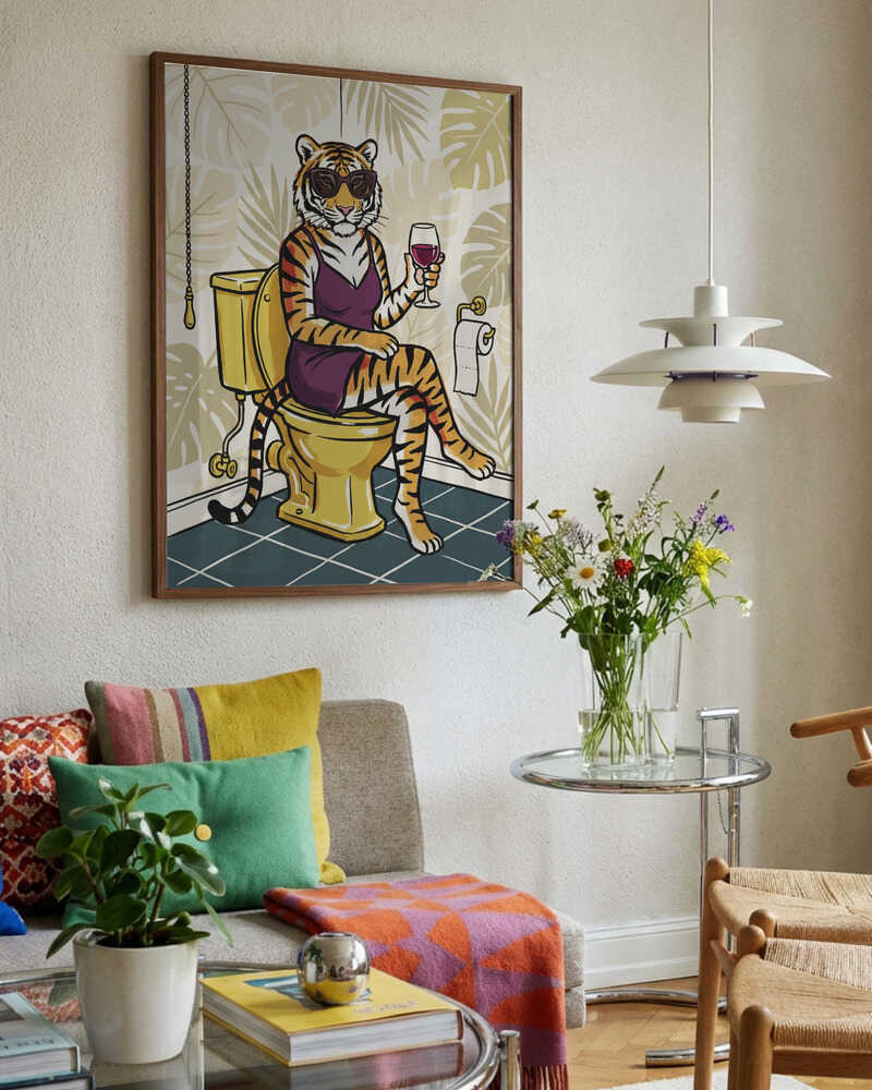 Chic Tiger Bathroom Wine