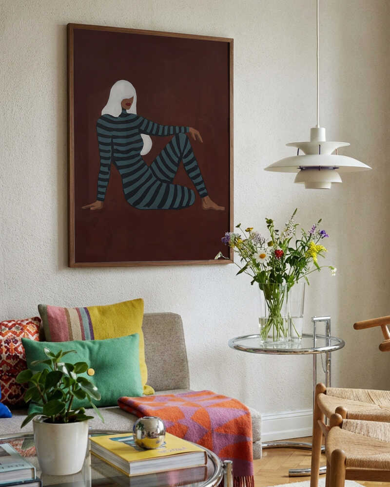 Striped Woman Sitting