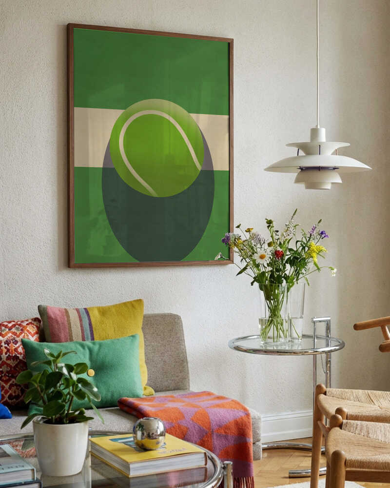 Green Court Tennis Ball