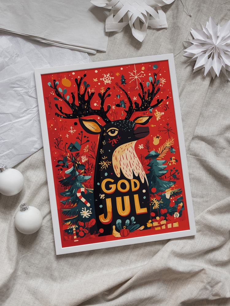 God Jul Festive Reindeer