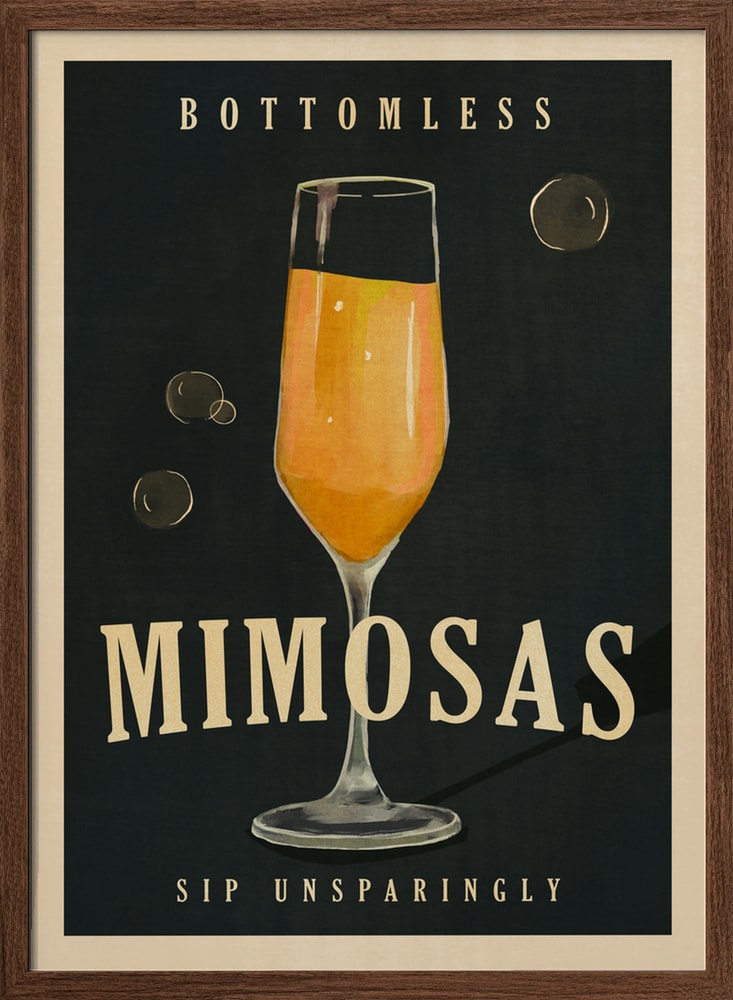 Bottomless Mimosas Art Deco Cocktail Bar Art