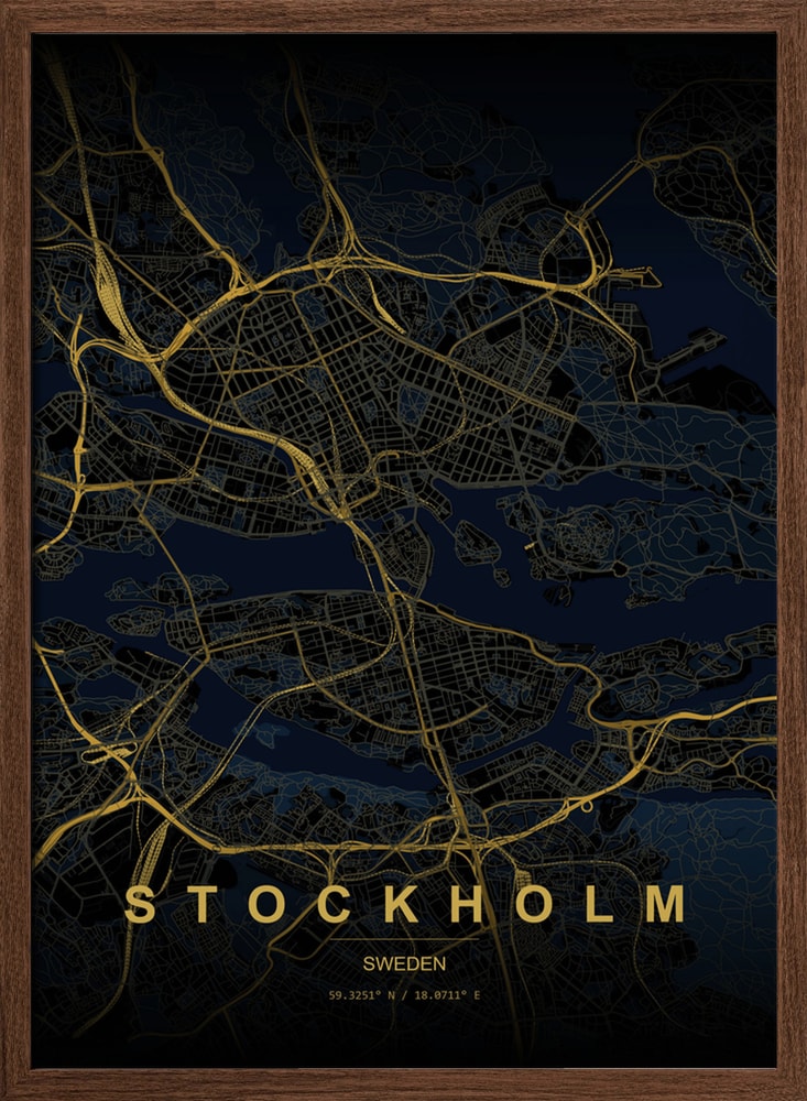 Golden Stockholm Map