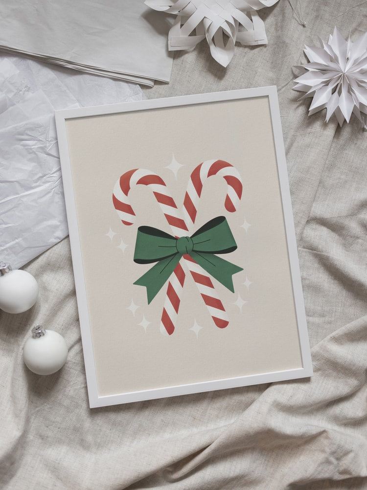 Candy Canes With Green Bow