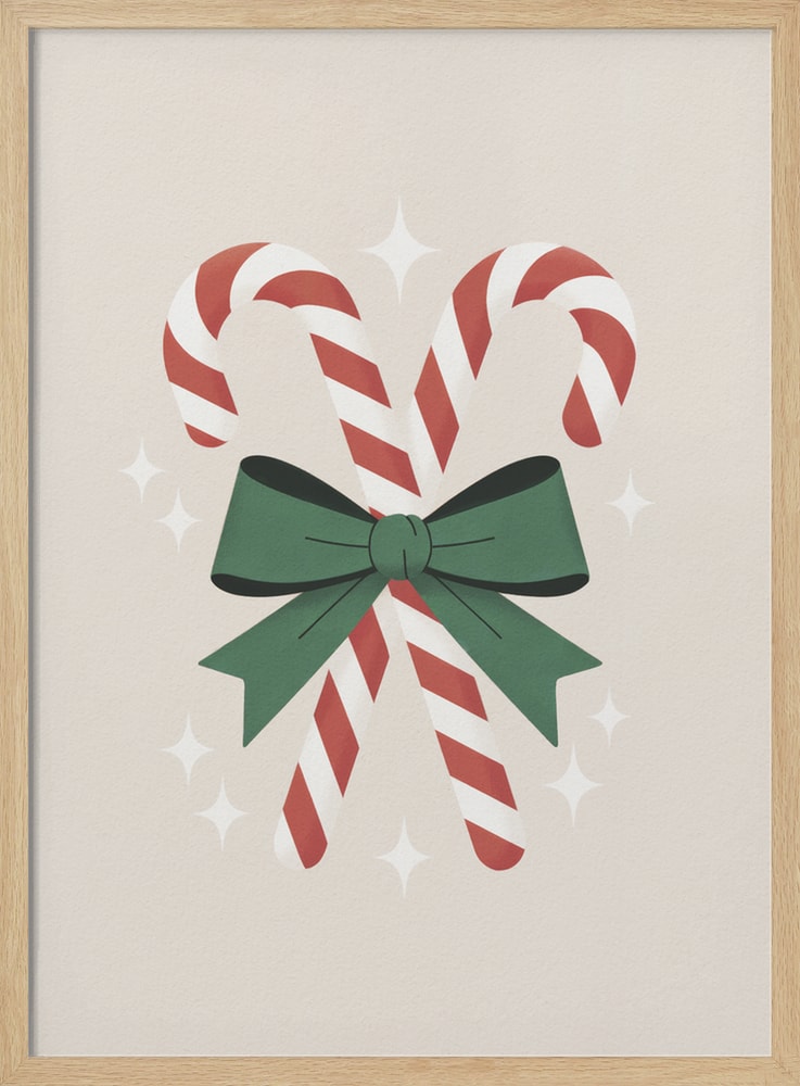Candy Canes With Green Bow