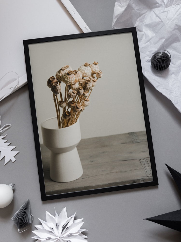 Natural Poppy Pods Vase
