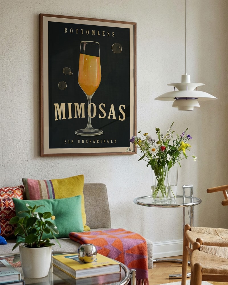 Bottomless Mimosas Art Deco Cocktail Bar Art