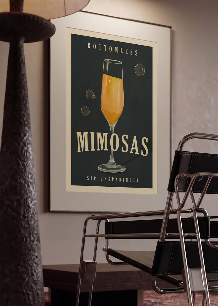 Bottomless Mimosas Art Deco Cocktail Bar Art