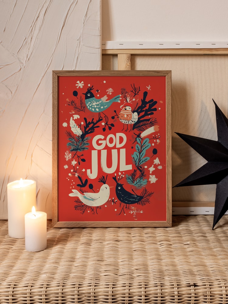 God Jul Festive Birds