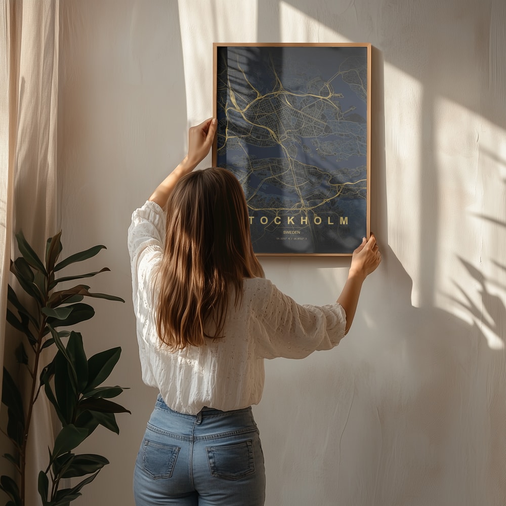 Golden Stockholm Map