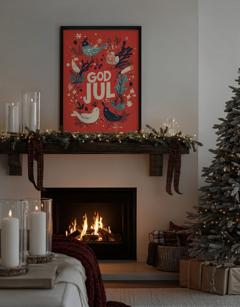 God Jul Festive Birds
