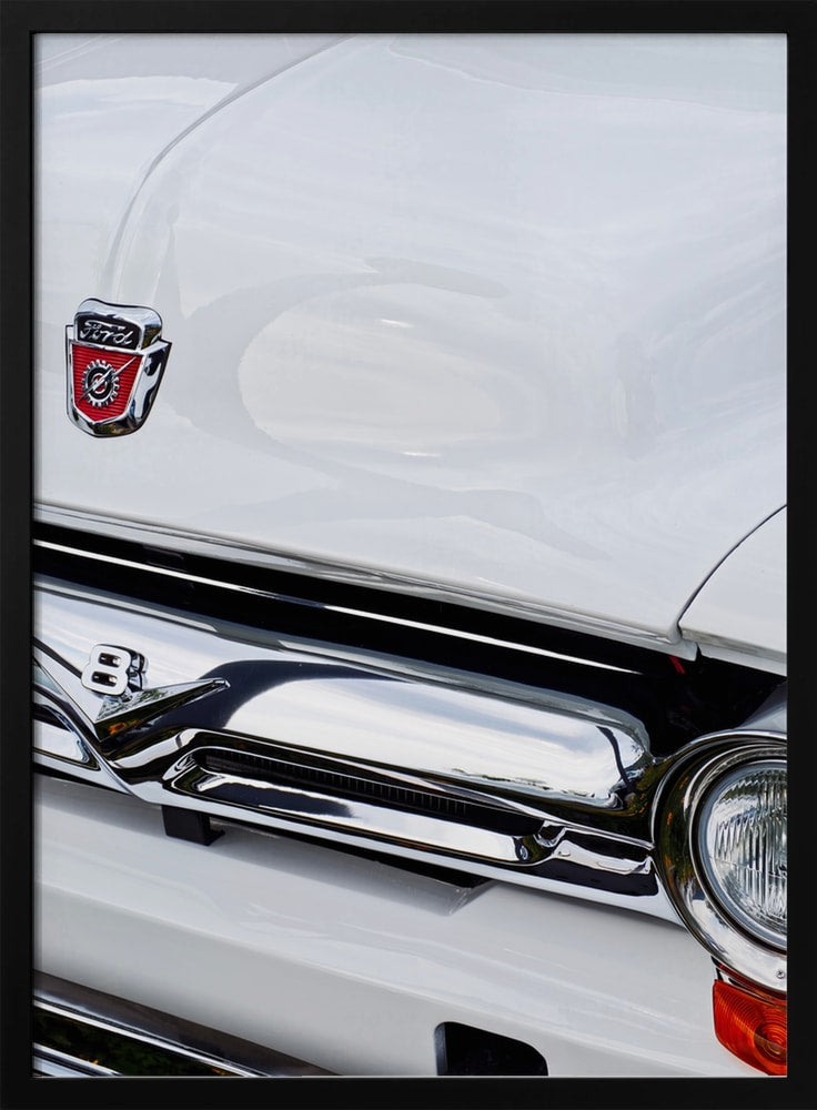 Classic White Car Front