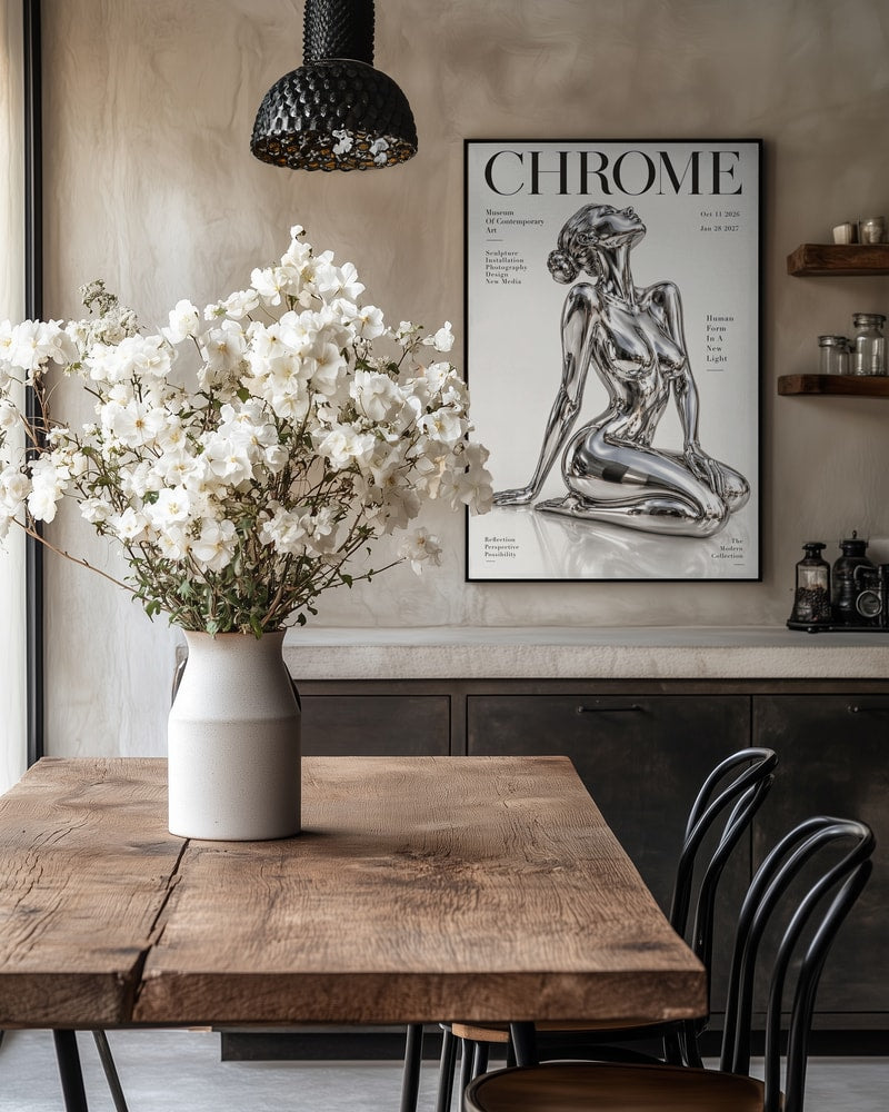 Chrome Woman Sculpture
