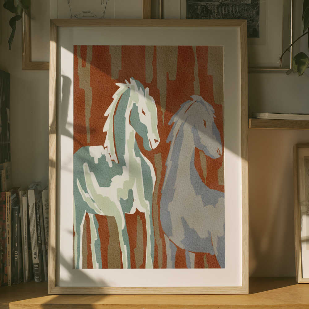 Abstract Forest Horses