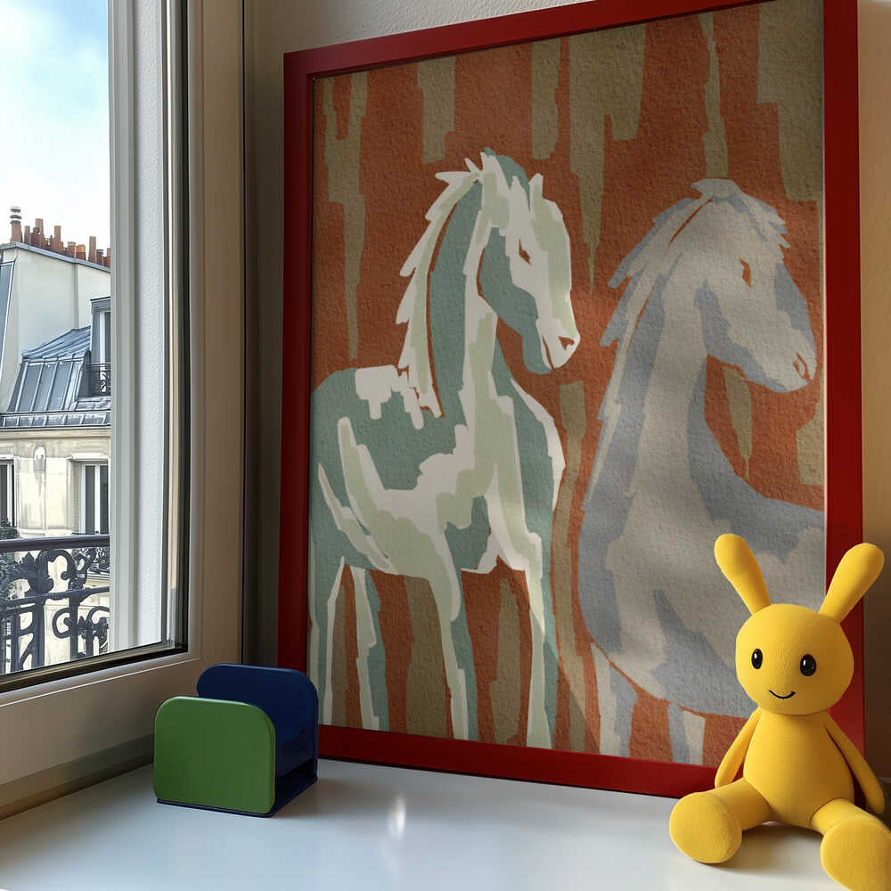 Abstract Forest Horses