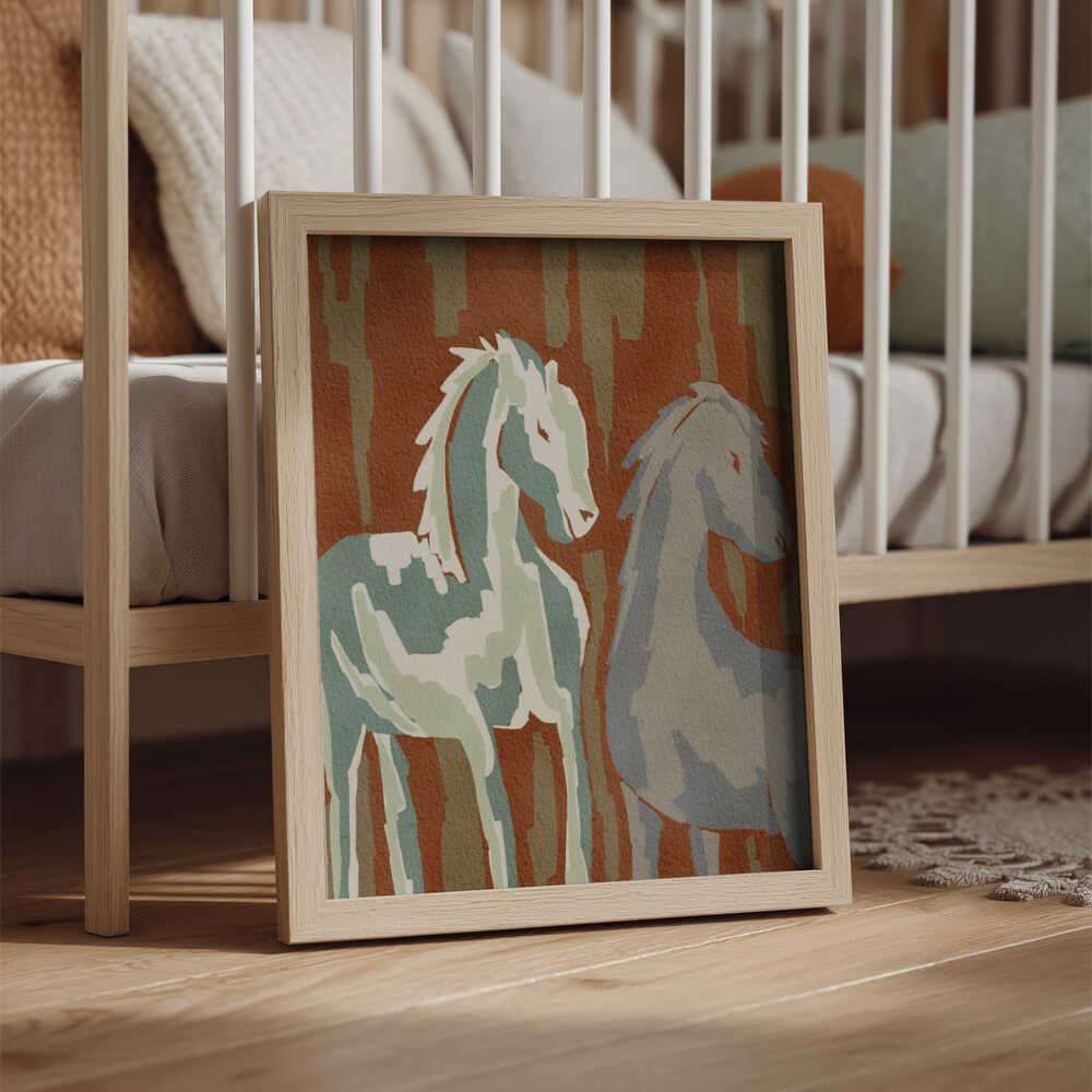 Abstract Forest Horses
