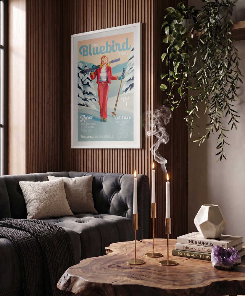 The Bluebird Daily Pinup Ski Art