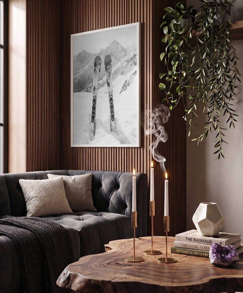 Alpine Skis And Peaks