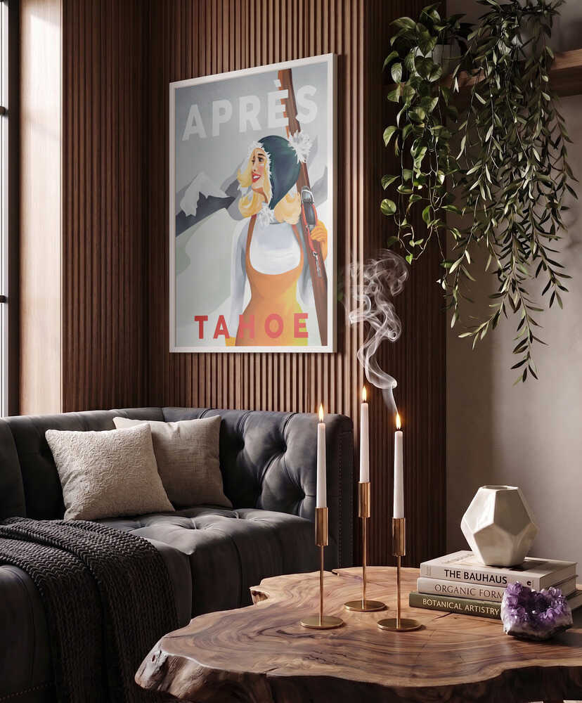 Apres Ski Lake Tahoe Vintage Pin Up Art