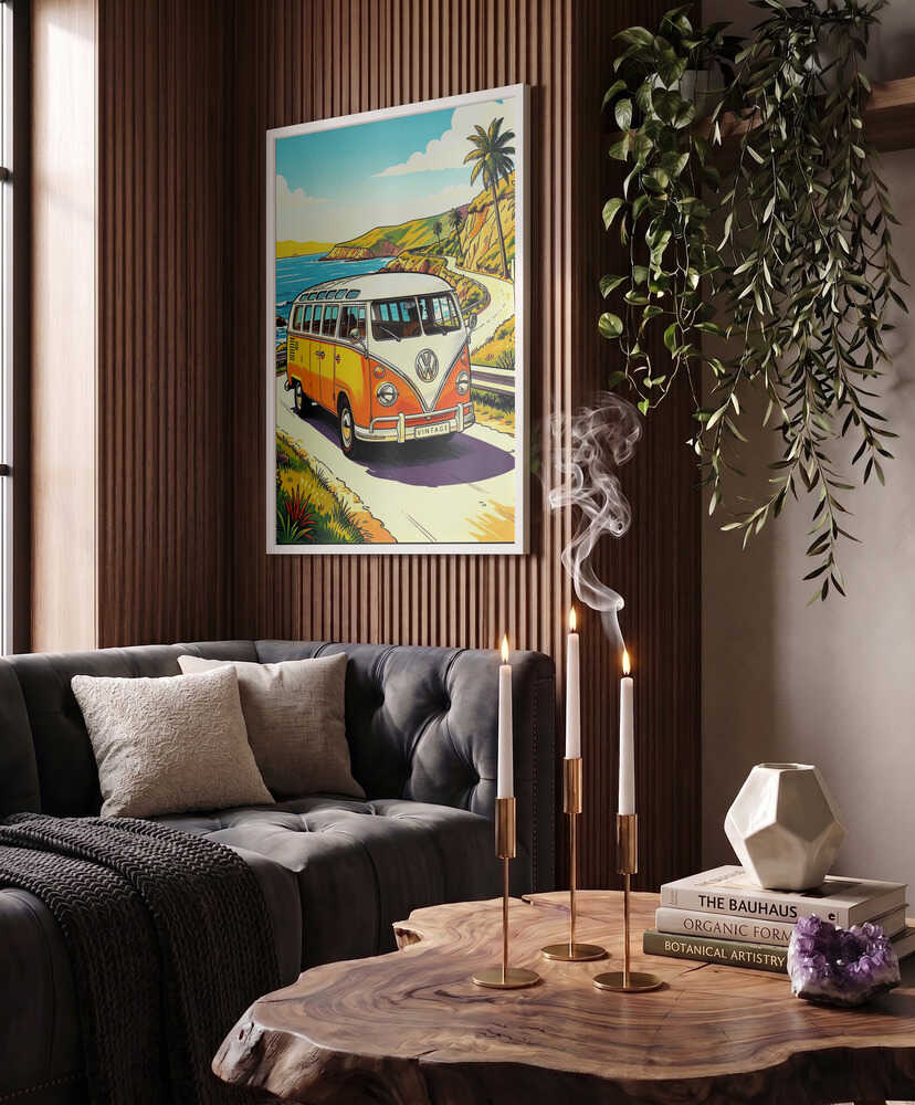 Vintage Bus Coastal Drive