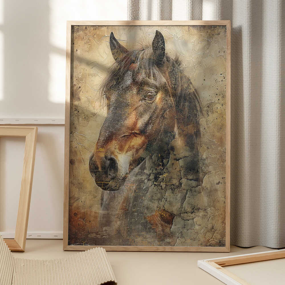 Hästillustration i vintagestil