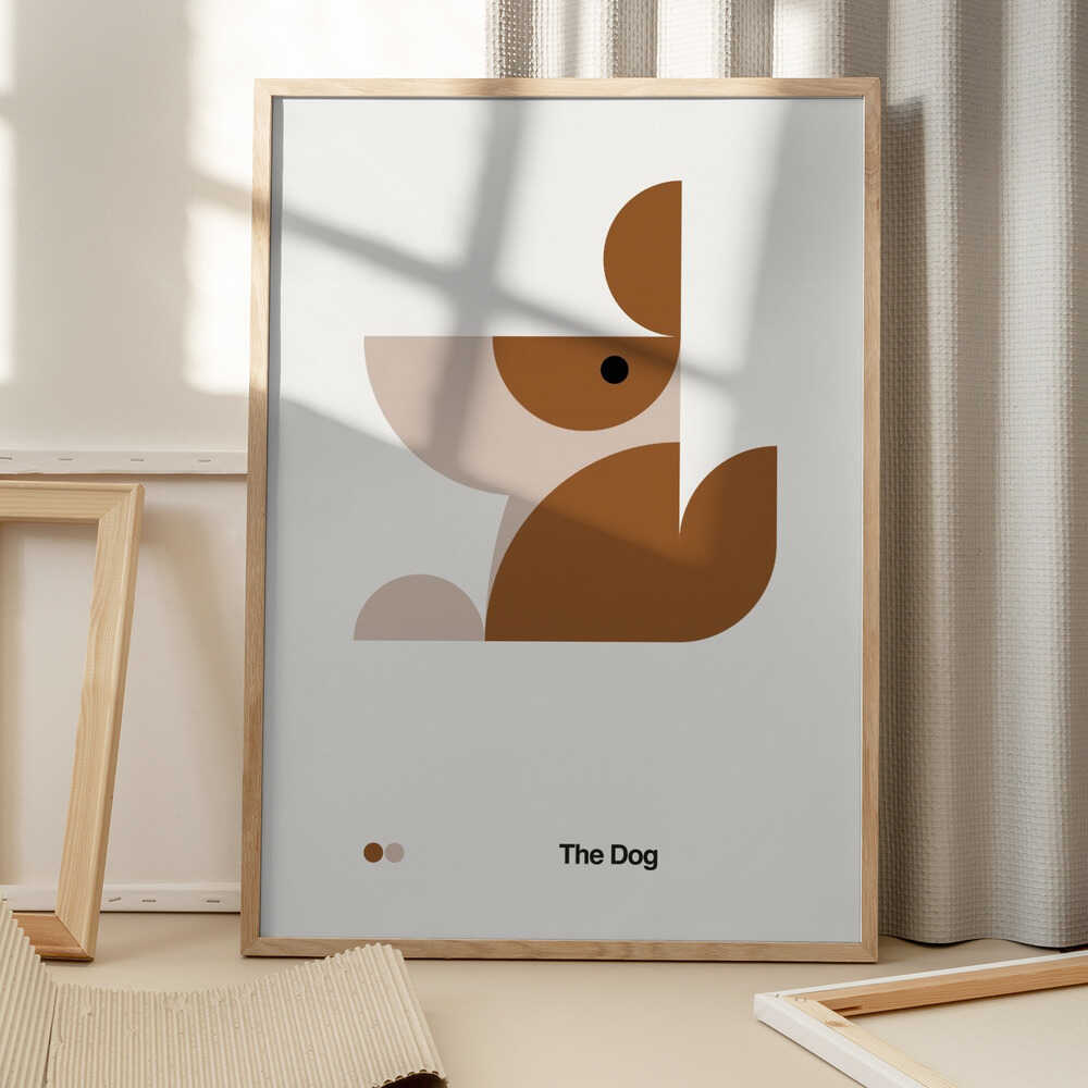 Bauhaus Dog Print | Minimalist Nursery Art