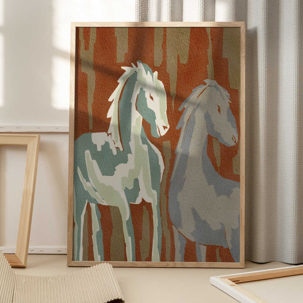 Abstract Forest Horses