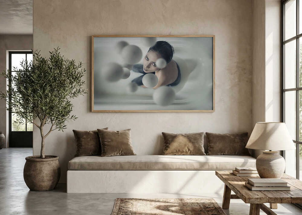 Ethereal Woman and Spheres