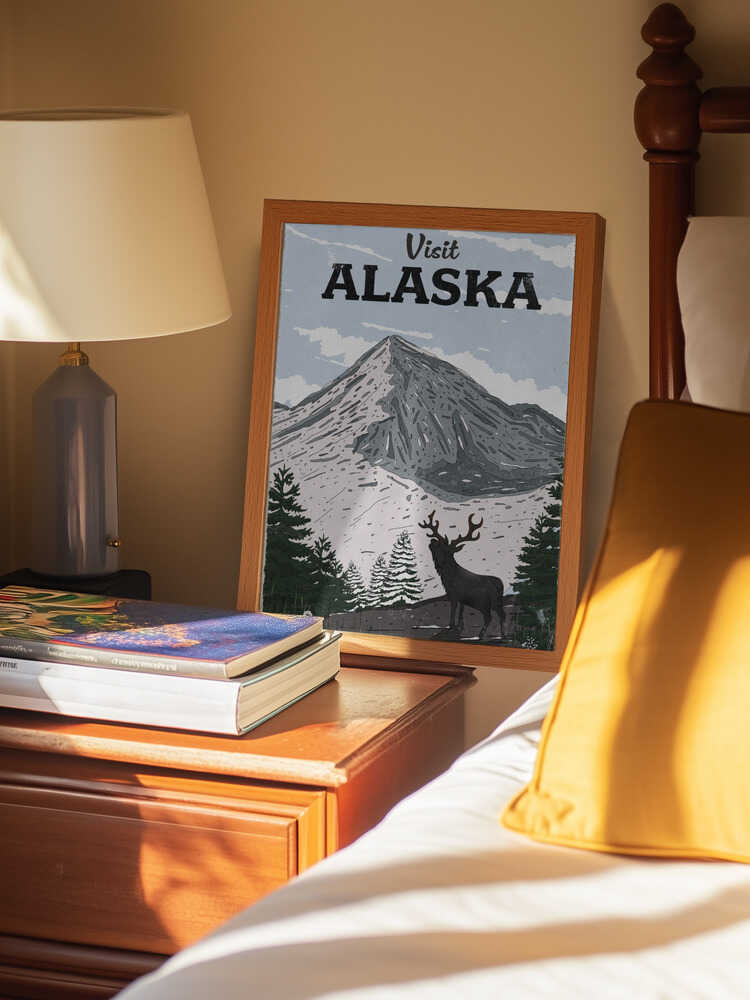 Besök Alaska – vintage reseaffisch